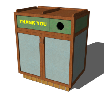 现代垃圾桶su模型