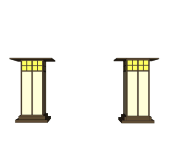 新中式景观灯su模型