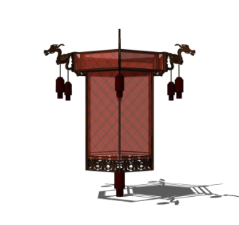 中式落地灯su模型