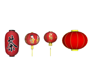 中式灯笼su模型