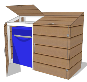 现代垃圾桶su模型