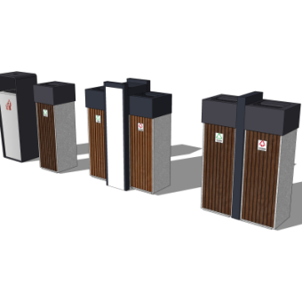 现代垃圾桶su模型