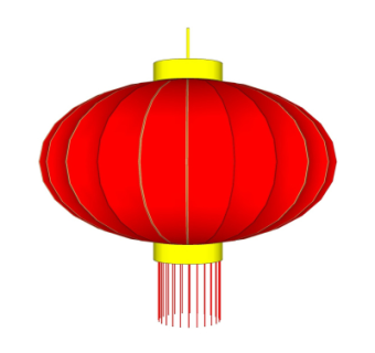 中式灯笼su模型