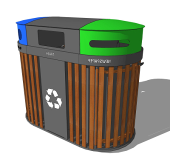 现代垃圾桶su模型
