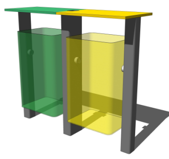 现代垃圾桶su模型