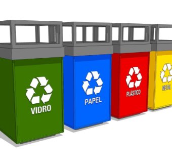 现代垃圾桶su模型