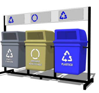 现代垃圾桶su模型