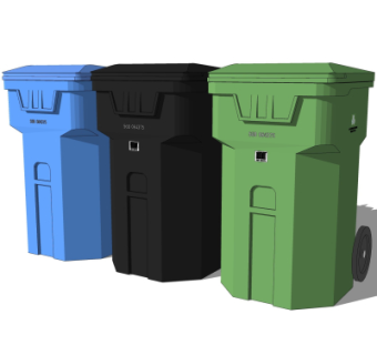 现代垃圾桶su模型
