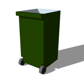 现代垃圾桶su模型