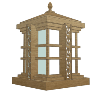 新中式景观灯su模型