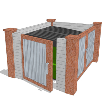 现代垃圾桶su模型