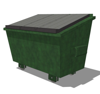 现代垃圾桶su模型