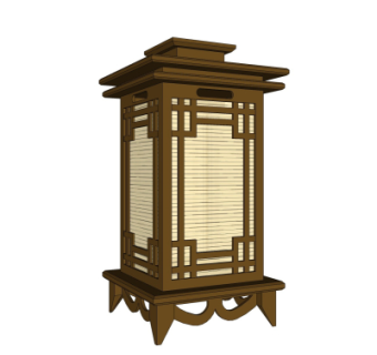 中式落地灯su模型