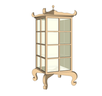 中式落地灯su模型