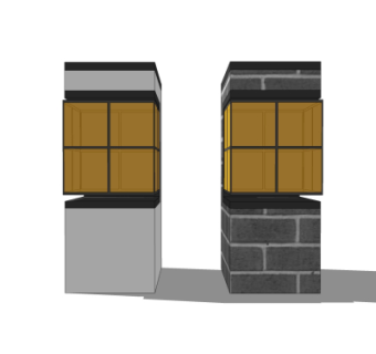 新中式景观灯su模型