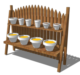 现代花架su模型