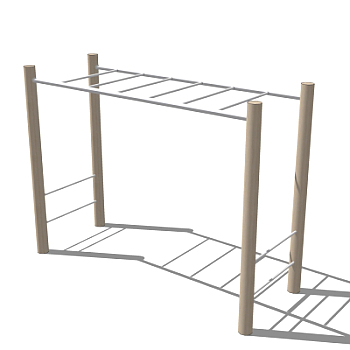 现代户外健身器材su模型