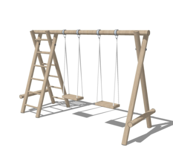 现代户外健身器材su模型