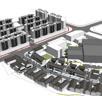 新中式商业街su模型