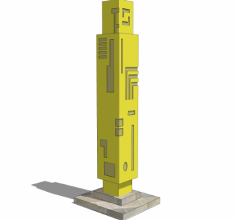 现代户外景观灯su模型