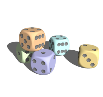 现代骰子摆件su模型