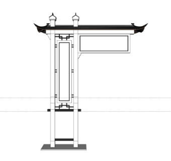 中式指示牌su模型