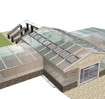 现代温室大棚免费su模型