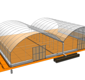 现代温室大棚免费su模型