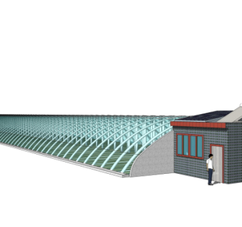 现代温室大棚免费su模型