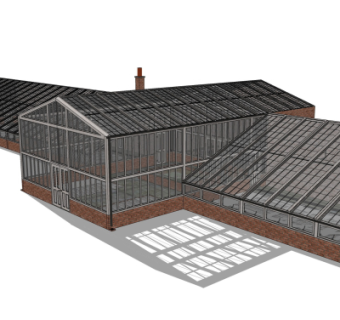 现代温室大棚免费su模型