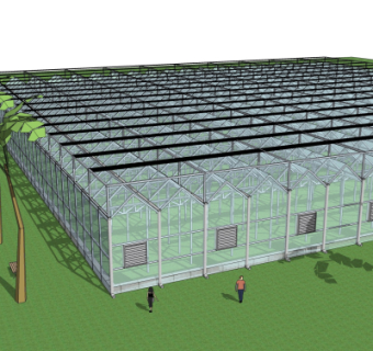 现代温室大棚免费su模型