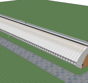 现代温室大棚免费su模型