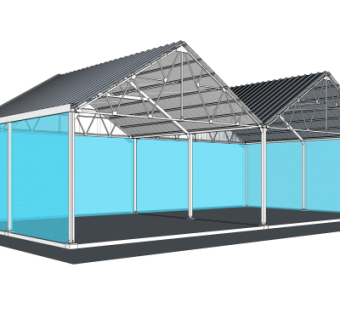 现代雨棚su模型
