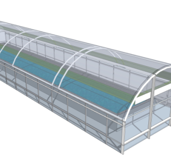 现代温室大棚免费su模型