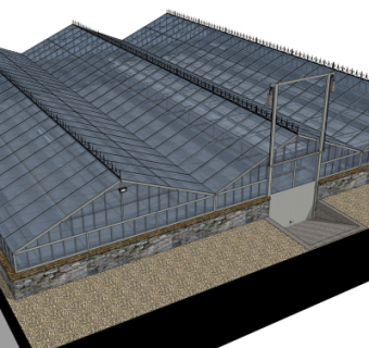 现代温室大棚免费su模型