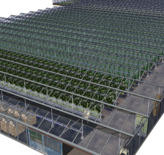 现代温室大棚免费su模型