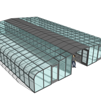 现代温室大棚免费su模型