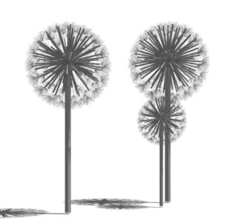 现代蒲公英雕塑小品su模型