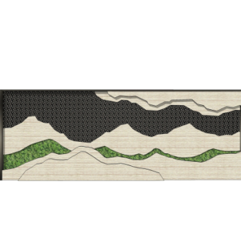 新中式景观墙su模型