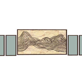 新中式景观墙su模型