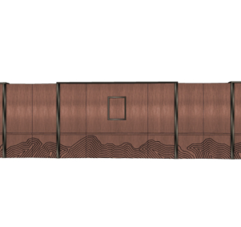 中式景观墙su模型