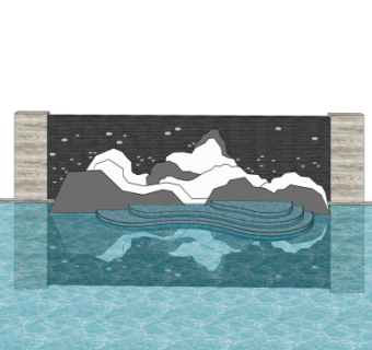 中式景观墙su模型