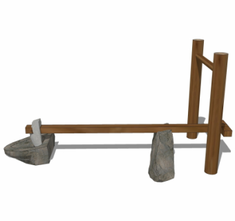 自然风捣臼su模型