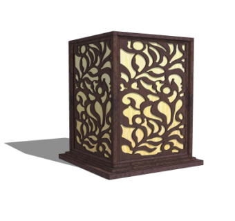 中式草坪灯su模型