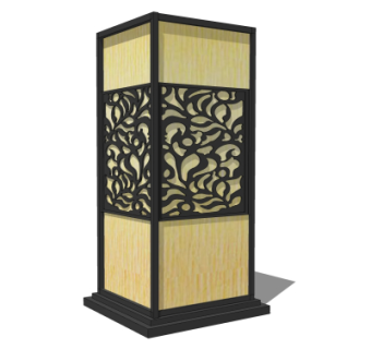 中式草坪灯su模型