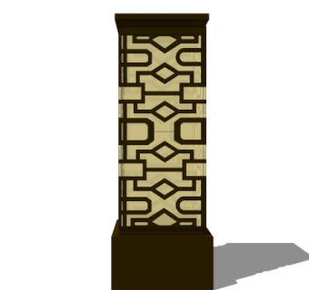 中式草坪灯su模型