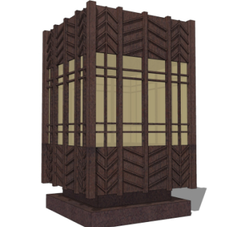 中式草坪灯su模型