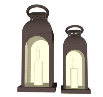 现代烛台灯su模型