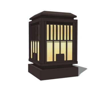 中式草坪灯su模型