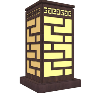 现代草坪灯su模型